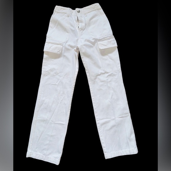 ZARA MID-RISE TWILL CARGOS - Picture 1 of 4